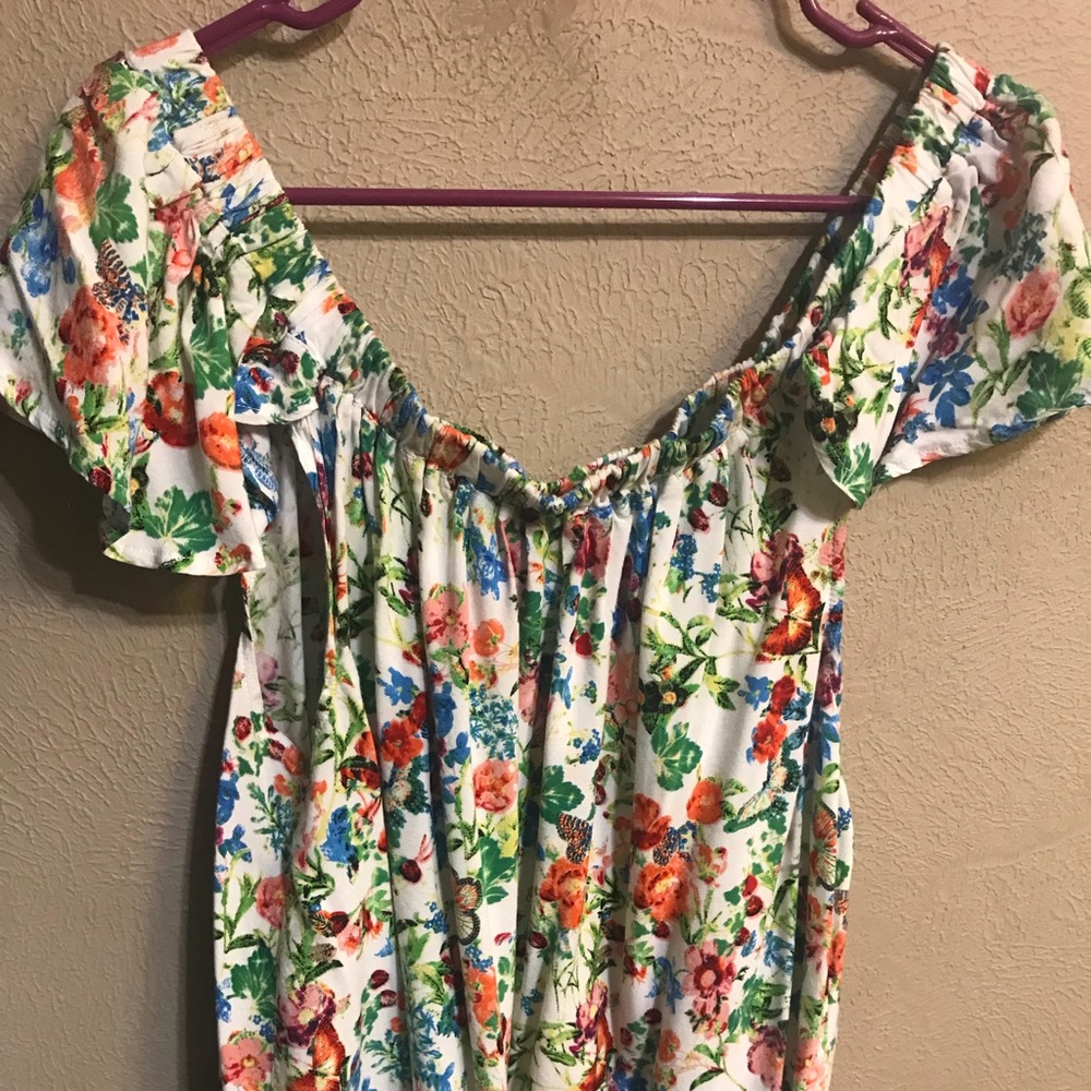 Floral off the shoulder blouse